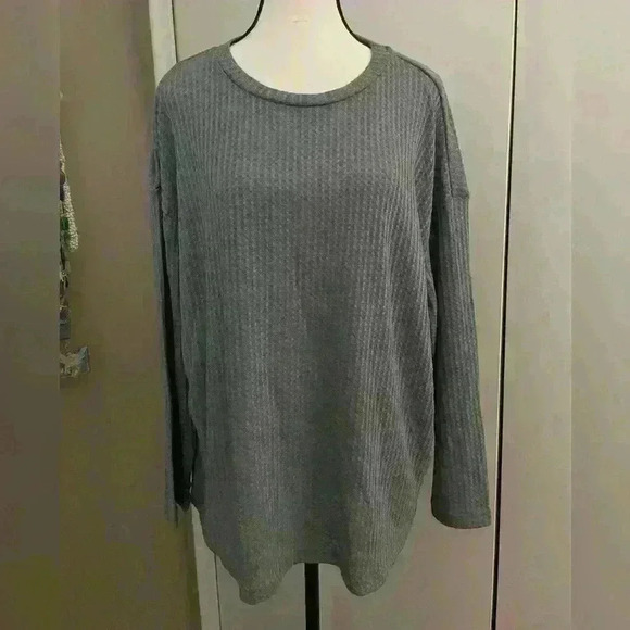 SHEIN Basics waffle knit long sleeve size 0XL top - Picture 1 of 3